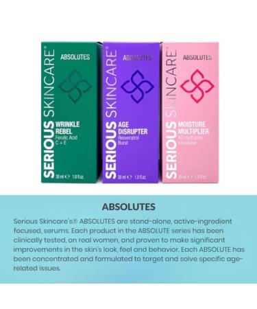 Serious Skincare Absolutes Age Disrupter Serum - Resveratrol Youthful Radiance with Grape Skin Stem Cells - Revitalize & Improve Elasticity - 1 oz - Buy Online on GoSupps.com