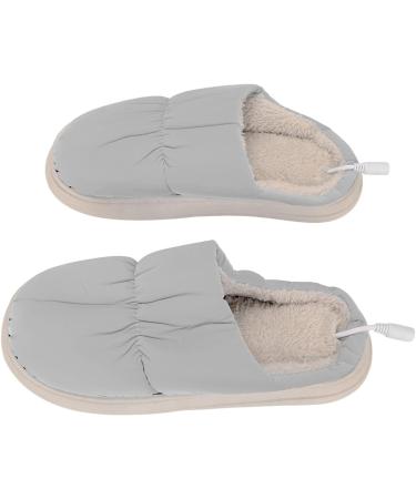 Buy Electric Heated Slippers with USB Port Keep Warm Easy Clean Plush PVC (Gray) - International Shipping Available - Buy Online on GoSupps.com