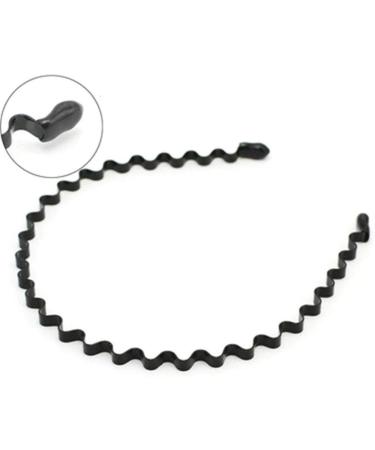 5-Piece Wave Style Metal Hair Bands for Men & Women - Flexible Slipproof Black Headbands - Buy Online on GoSupps.com