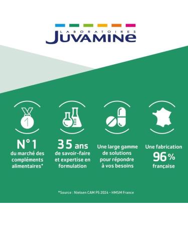 JUVAMINE - Brewer's yeast - Skin beauty hair and nails - Vitality - Vitamins B1 B2 B3 B5 B6 B8 B9 and B12 + Zinc - 5 month program - Made in France - Buy Online on GoSupps.com