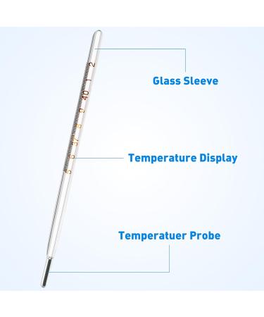 MAGICLULU Glass Oral Thermometer for Adults - Fast Reading Fever Indicator Single Scale - Accurate Armpit Temperature Measurement - Buy Online on GoSupps.com