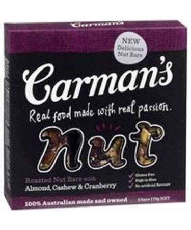 Carmans Almond Cashew and Cranberry 35g Pack 5