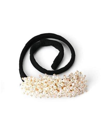 Froiny rhinestone hair bun maker elegant deft bun magic simple styling tool diy hairstyle bending hair buns white 7*33cm