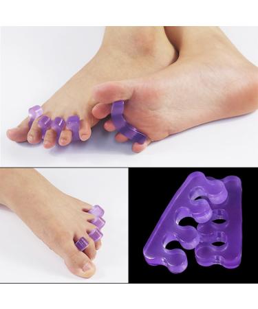 Movkzacv Silicone Toe Spreaders - 2 Pairs for Foot Care Nail Polish & Toe Correction - Pink & Purple - Buy Online on GoSupps.com