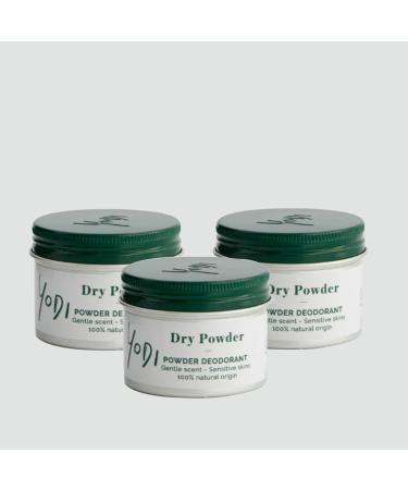 YODI - TRIO Deodorant Dry Powder - Prebiotic, Probiotic & Vitamin E - Anti-Odor & Antibacterial - Patented Powder - 100% Natural Origin - Vegan-Made In France - Sensitive Skin - 3x30g