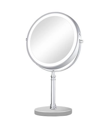 ACOLAR 8in 2000mAh Rechargeable Makeup Mirror Vanity Mirror with Lights Double Sided 1x/10x Lighted Makeup Mirror with 3 Color Lighting Touch Screen Charge by USB Suitable for Bedroom