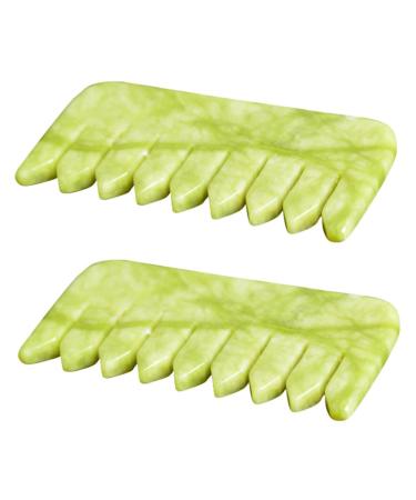 Plafope 2 pieces Jade massage comb body massager scalp massage comb jade comb jade hairbrush jade massage device massage hairbrush jade hair comb body scratch tool