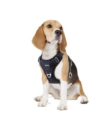 Funfox dog harness for medium -sized dogs no pull dishes adjustable disheset medium dog anti -train breast harness dog medium dog safety harness breathable dog harness m black