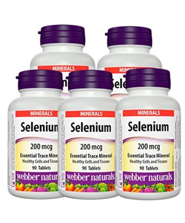 Webber Naturals Selenium 200mcg 90 Tablets x 5 Bottles