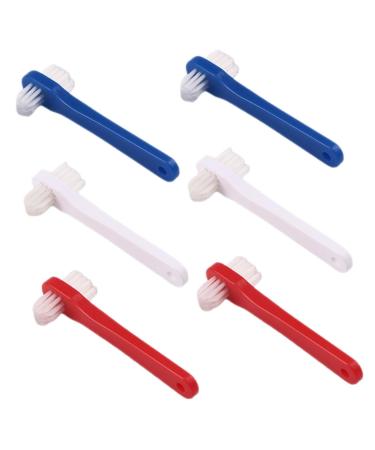 Hapinary 6 pieces double-headed toothbrush prosthesis cleaning brush prosthesis care supply prosthesis care toothbrush personal prosthetic toothbrush creative for 1 piece (1 Pack)