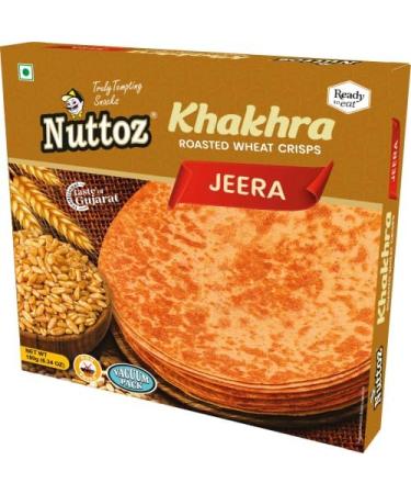 Nuttoz JEERA Khakhra Roasted Wheat Crisps with Cumin Seeds 180g (PACK OF 3) 60.00 g (Pack of 3) - Buy Online on GoSupps.com
