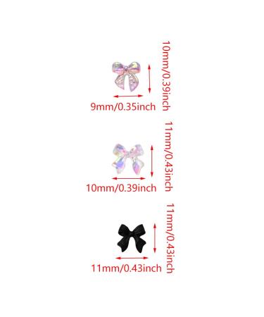 100 Pcs 3D Colorful Aurora Bow Nail Art Resin Rhinestone Charms - Nail Glitter & Accessories - Buy Online on GoSupps.com