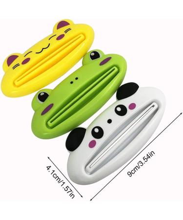 Kids Toothpaste Squeezer 4 Pack Animal Design: Bear, Frog, Cat, Panda | Plastic Makeup Tube Squeezer - Buy Online on GoSupps.com