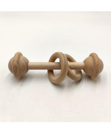 Arakierst Beech Wood Ring Rattle Teether - Montessori Educational Toy - Buy Online on GoSupps.com