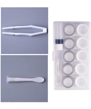 Buy 5 Pairs Contact Lens Cases - Travel-Friendly Eye Lens Boxes for Women - Stylish White & Gray Pupil Containers - Buy Online on GoSupps.com