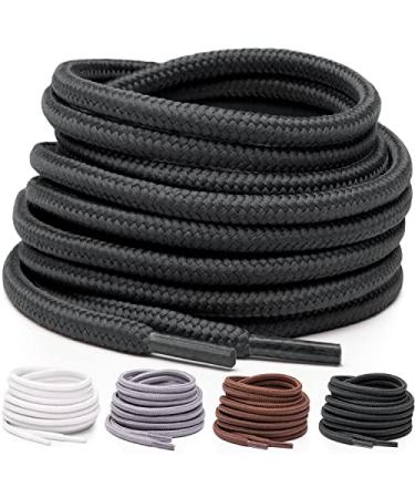 Miscly Round Shoelaces 1 Pair 5/32 Thick - For Shoes, Sneakers & Boots 36 (91 CM) Black