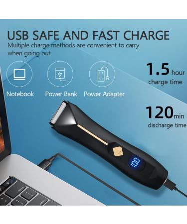 Buy 2-in-1 Men's Electric Hair Clipper & Groin Trimmer - Rechargeable Body Grooming Razor for Pubic & Bikini Hair Removal - Buy Online on GoSupps.com
