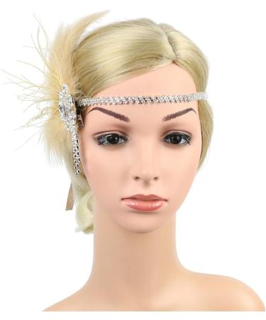 Limtula Eye-catching &Feather Hair Hoop Bohemia Style Headband Wedding Party Bride Hair Styling Photoshoots Headwear Khaki - Buy Online on GoSupps.com