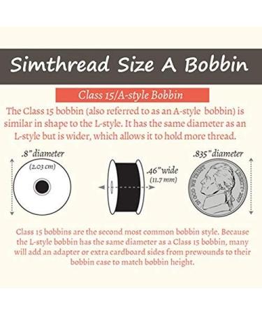 Simthread 144pcs Black 90wt Prewound Bobbins Thread Size A Class 15 for Brother Babylock Embroidery Sewing Machine - Black - Buy Online on GoSupps.com