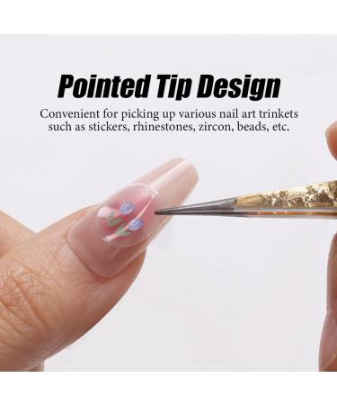2pcs Stainless Steel Double Ended Nail Art Tweezers Set for Women - Straight and Curved Tip Precision Tweezers for Eyelash Extensions, Crafts, and Rhinestones - Buy Online on GoSupps.com