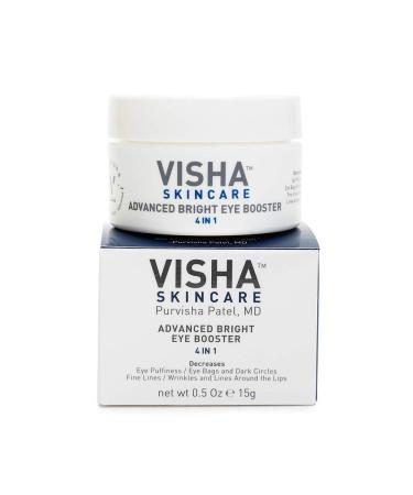 Visha Skincare Advanced Bright Eye Booster | Under Eye Cream for Dark Circles and Puffiness | Eye Cream for Wrinkles | Caffeine Eye Cream | Anti Wrinkle Eye Cream (0.5oz)