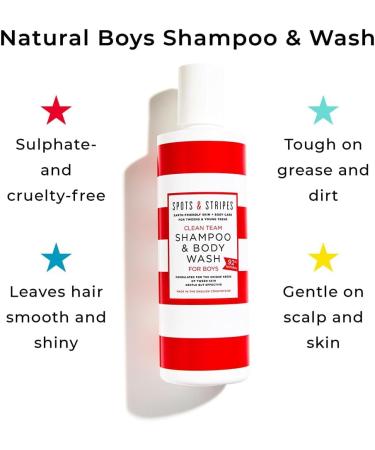  Spots & Stripes Spots & Stripes Shampoo and Body Wash for Boys 250ml a multi-tasking cleanser that leaves skin and hair clean balanced and fragrance-free. Sulfate-free - Buy Online on GoSupps.com