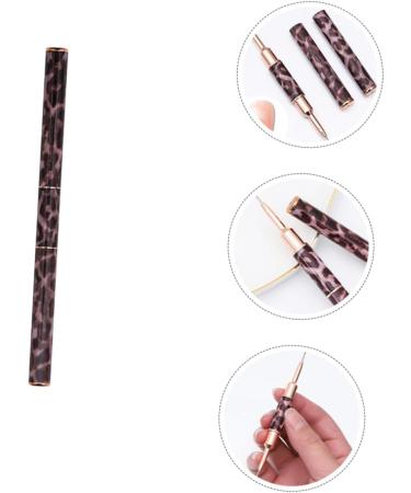 Ipetboom Leopard Print Double-ended Nail Art Pen Acrylic Nail Art Brush Nail Art Liner Brush Rod Butt Cushion Nail Liner Brush for Painting Nail Liner Pen Pull Wire Manicure Metal - Buy Online on GoSupps.com