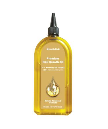 Premium Hair Growth Oil XL 170ml - Rosemary Biotin Jojoba Castor Coffee Almond Argan Baobab Peppermint Ginger & Tea Tree Oil - Hair Growth & Thickening & Loss Prevention - UK Based Brand 170ml Hair Oil