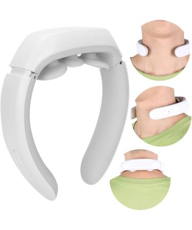 Professional Electrical Neck Massager - Blood Circulation Device | Hot Compression Vibration Therapy with 3 Electrodes (White) - Buy Online on GoSupps.com