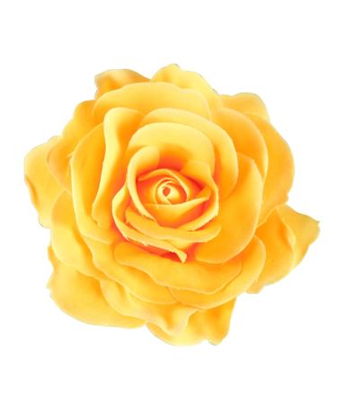 BinaryABC Artificial Rose Flower Hairpin Hair Clips Flower Brooch for Women Party (Yellow)