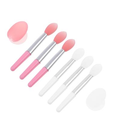 Ipetboom Eyeshadow 2 Sets Lip Stick Dust Beauty Kit Convenient Lip Brush Scruber Lip Sleeping Lip Silicone Lipstick Applicator Miss Girl Silica Gel Lipstick Stick