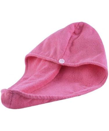 Dry Hair Caps Microfiber Bath Towel Wrap - Women's Turban with Buttons in Rose Red | Fast International Shipping - Buy Online on GoSupps.com