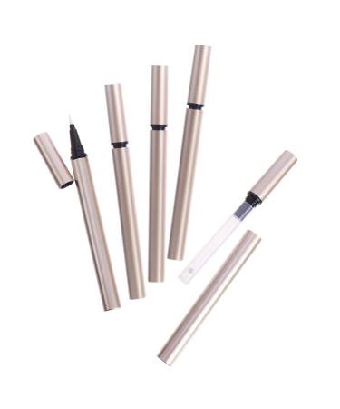 WOFASHPURET 5pcs Eyeliner Empty Pipe Refillable Liquid Glitter Eyeliner Lip Gloss Tubes Bottle Golden Plastic 1 count (Pack of 1) Golden