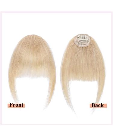 Elailite Real Human Hair Fringe Clip in Extensions - #24 Natural Blonde Neat Bangs for Women - Buy Online on GoSupps.com