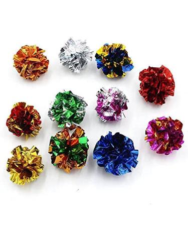 Aimicoca 12 Pack Mynar Crinkle Balls Cat Toys Interactive Crinkle Cat Toy Balls Shiny Paper Ball for Pet Cats Kitten Kitten Play Exercise