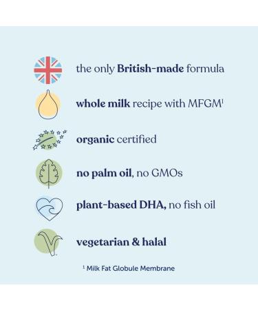 Kendal Nutricare 6x800g Kendamil Organic First Infant Milk Phase 1 British Made Organic Whole Milk Formula with HMOs No Palm Oil No Fish Oil No Soy No GMOs - Buy Online on GoSupps.com