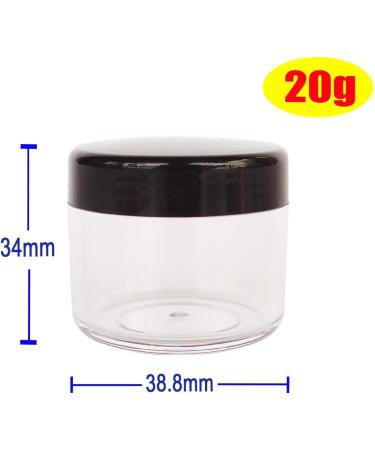 Great Foru 16-Piece Set - 20g/20ml Empty Transparent Plastic Cream Doses for Cosmetics Lip Balm Jars Nail Art with Black Screw Lid Mini Spatula & Labels - Perfect for International Shipping - Buy Online on GoSupps.com
