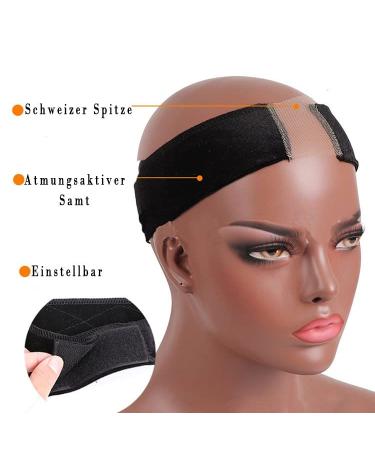 Velvet Wig Headband - Adjustable Slide-Resistant Comfort Grip | Dark Brown Brown & Black - Buy Online on GoSupps.com