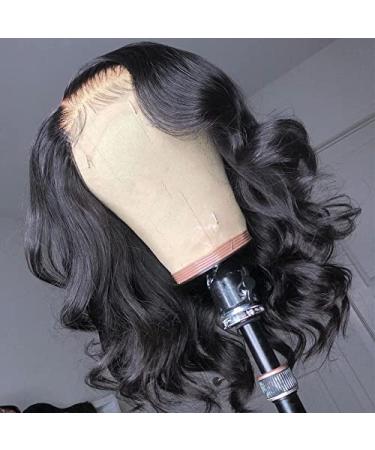 12 Body Wave Lace Closure Human Hair Wig 180 Density - Short Bob Glueless Frontal Wig with Baby Hairs - Natural Color - 4x4 Wig - Buy Online on GoSupps.com