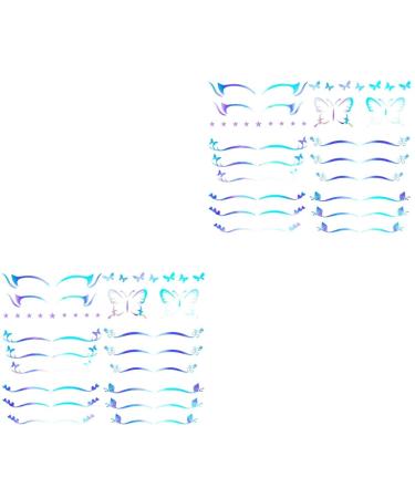 Didiseaon Didiseaon 12 Sheets Temporary Eyeliner Glitter Star Decal Flash Costume Glitter Eyeshadow Glitter Clings Costume Body