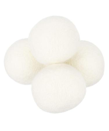 sourcing map 4 Pcs Wool Dryer Balls 2 Inches Wool Laundry Dryer Balls for Reducing Clothing Static and Wrinkles White 2" White