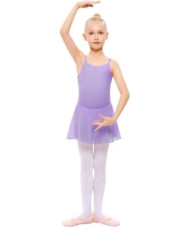 LIONJIE Little Girls Camisole Ballet Dance Dress | Skirted Leotard for Kids 3-12Y | Hollow Back Dancewear - Purple - Buy Online on GoSupps.com