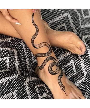Realistic Big Size Black Snake Temporary Tattoo Stickers - Waterproof Fake Tattoo for Men & Women - Body & Arm Fashion Accessory - Buy Online on GoSupps.com