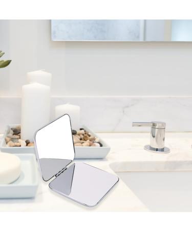 Folding Makeup Mirror Folding Makeup Mirror Portable Stainless Steel Cosmetic Mirror Double Sided Pocket Mirror Square - Buy Online on GoSupps.com