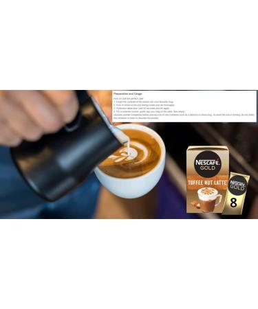 Nescafe Gold Toffee Nut Latte Instant Coffee Contains 48 Toffee Sachets Bundled With 48 x Temas Store Coffee Stirrers & 1 x Reusable Coffee Cup| Coffee Gift Set | Coffee Sachets Individually Wrapped - Buy Online on GoSupps.com