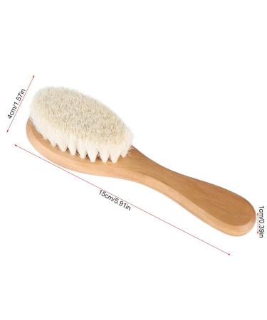Soft Natural Goat Baby Hair Brush and Infant Head Massage Comb with Wooden Handle - Buy Online on GoSupps.com
