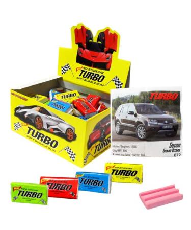 Chewing Gum Turbo Soft Bubble Gum Retro Gift Imported Birthday Sweets (Full Box 100psc)