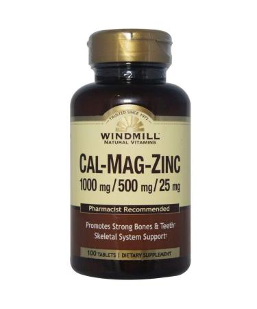 Windmill Calcium Magnesium and Zinc Tablets 100 Tablets