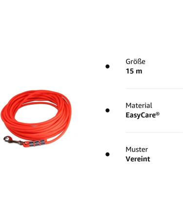 Lennie Waterproof Tow Lines for Small Dogs - Made in Germany Easy Care Neon Orange Dog Leash (5m 10m 15m) - Ideal for Dogs Up to 15kg - Buy Online on GoSupps.com