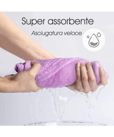 Super Absorbent Microfiber Fleece Turban Hair Towel - Quick Drying Hood for Curly & Smooth Hair - Buy Online on GoSupps.com